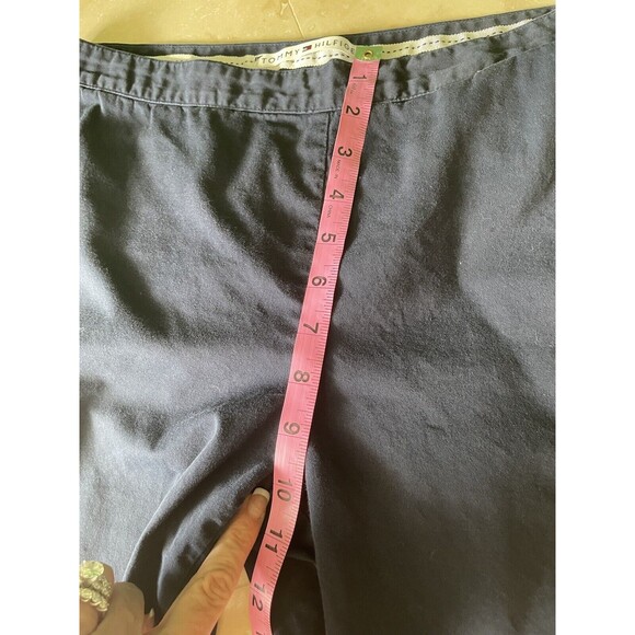 🌸 Tommy Hilfiger Navy Capris with Floral Hem Detail – Approx. Size 6 - Picture 6 of 11